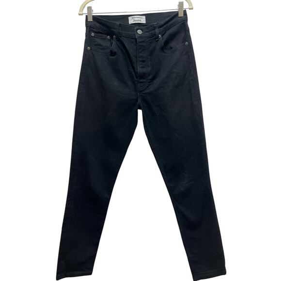 Reformation Denim - Reformation Women’s Serena High Skinny Crop Jeans Black Stretch Size 28